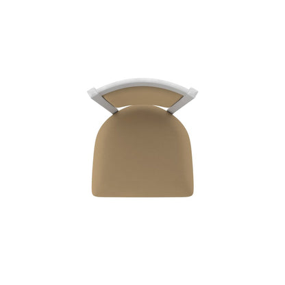 Swivel Counter Stool with Anodized Nickel Finish and Canter Sand Seat and Back
