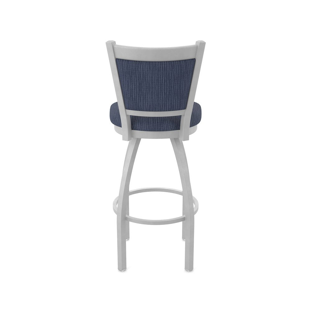 Swivel Counter Stool with Anodized Nickel Finish and Graph Anchor Seat and Back