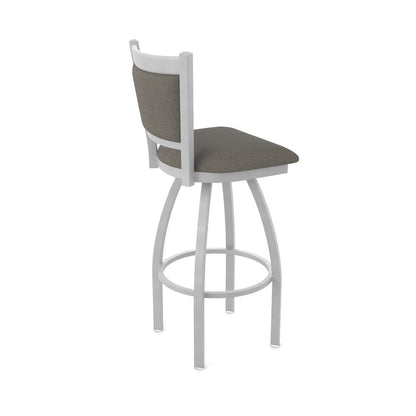 Swivel Counter Stool with Anodized Nickel Finish and Graph Chalice Seat and Back