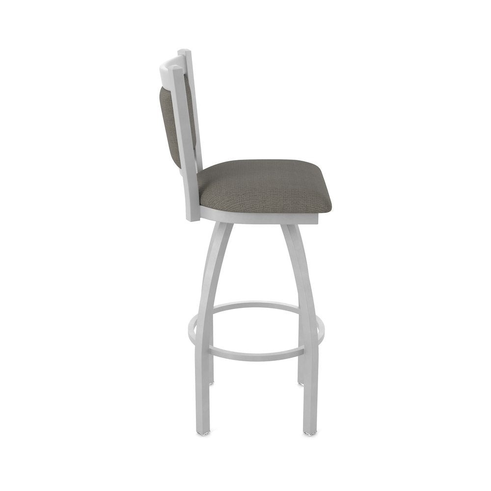 Swivel Counter Stool with Anodized Nickel Finish and Graph Chalice Seat and Back