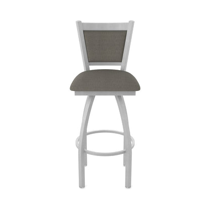 Swivel Counter Stool with Anodized Nickel Finish and Graph Chalice Seat and Back