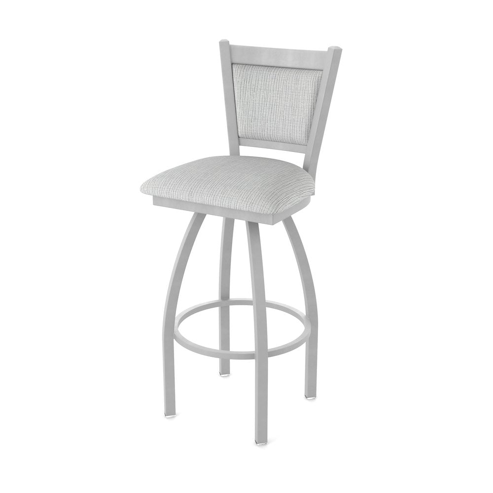 Swivel Counter Stool with Anodized Nickel Finish and Graph Alpine Seat and Back