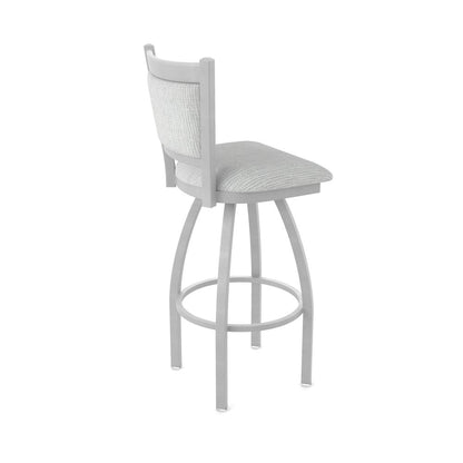 Swivel Counter Stool with Anodized Nickel Finish and Graph Alpine Seat and Back