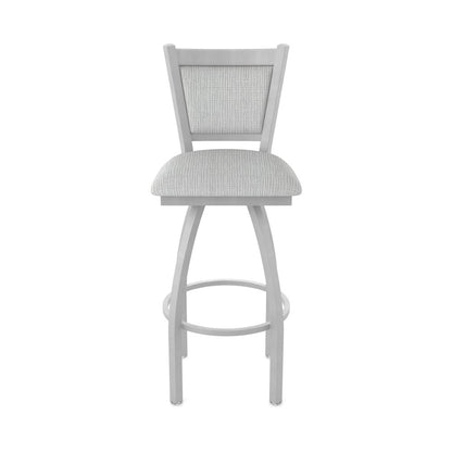 Swivel Counter Stool with Anodized Nickel Finish and Graph Alpine Seat and Back