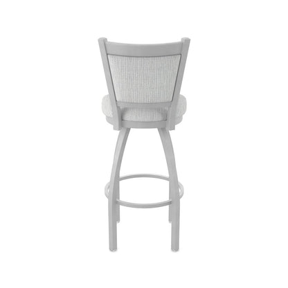 Swivel Counter Stool with Anodized Nickel Finish and Graph Alpine Seat and Back