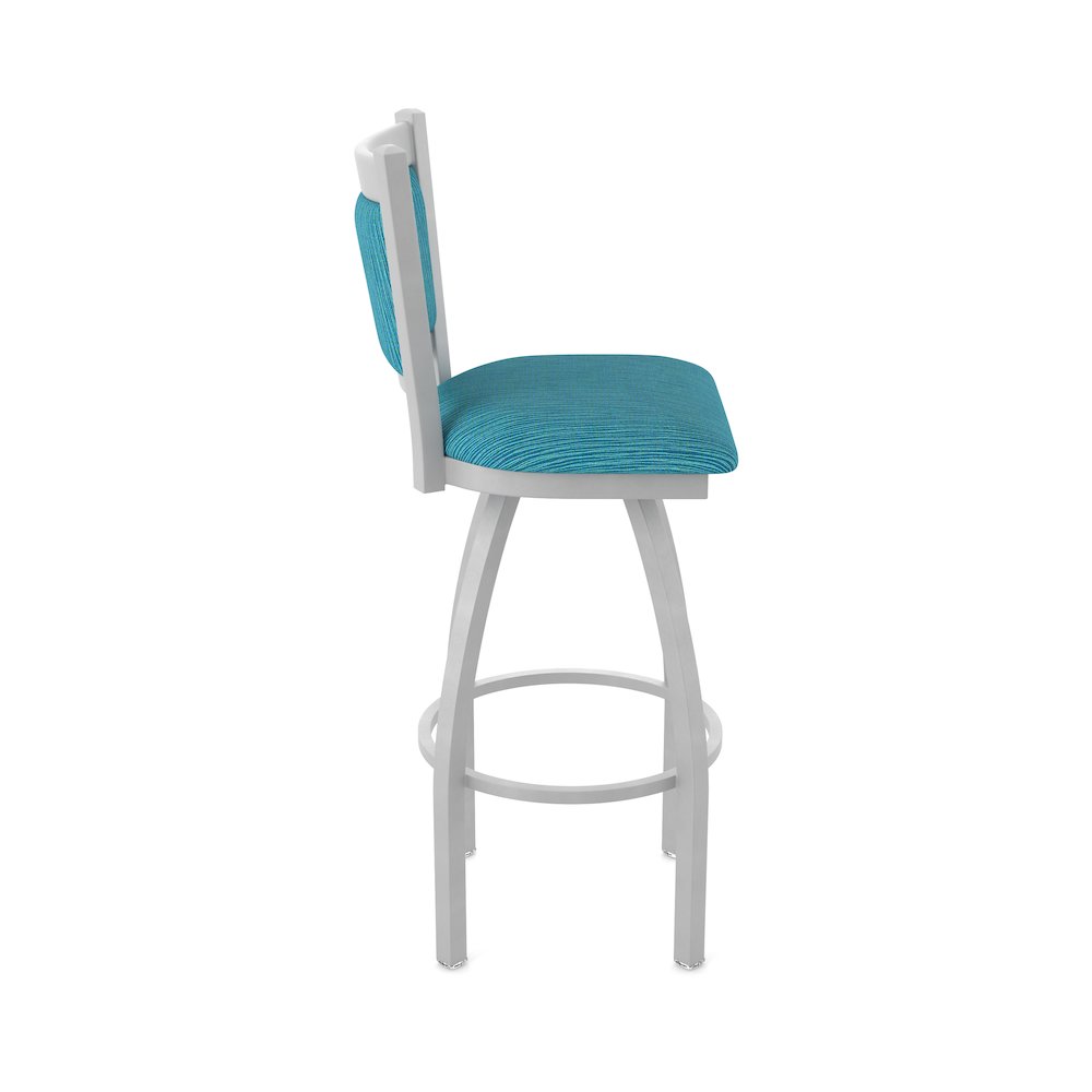 Swivel Counter Stool with Anodized Nickel Finish and Graph Tidal Seat and Back