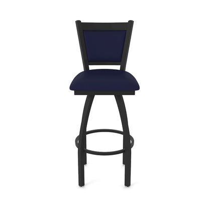 Swivel Counter Stool with Black Wrinkle Finish and Canter Twilight Seat and Back