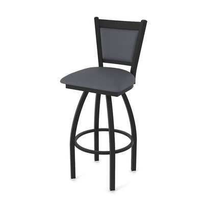 Swivel Counter Stool with Black Wrinkle Finish and Canter Storm Seat and Back