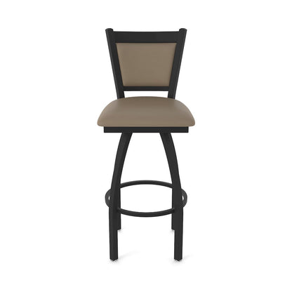 Swivel Counter Stool with Black Wrinkle Finish and Canter Earth Seat and Back