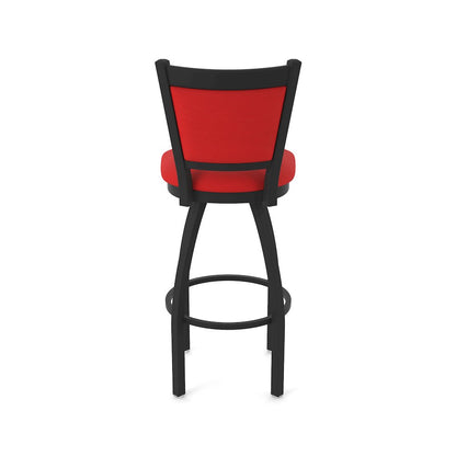 Swivel Counter Stool with Black Wrinkle Finish and Canter Red Seat and Back