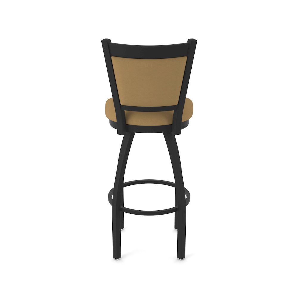 Swivel Counter Stool with Black Wrinkle Finish and Canter Saddle Seat and Back