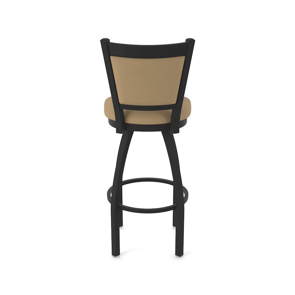 Swivel Counter Stool with Black Wrinkle Finish and Canter Sand Seat and Back