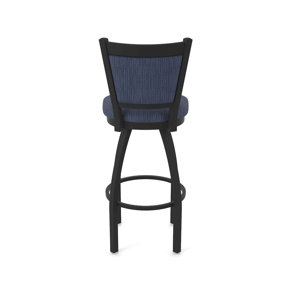 Swivel Counter Stool with Black Wrinkle Finish and Graph Anchor Seat and Back