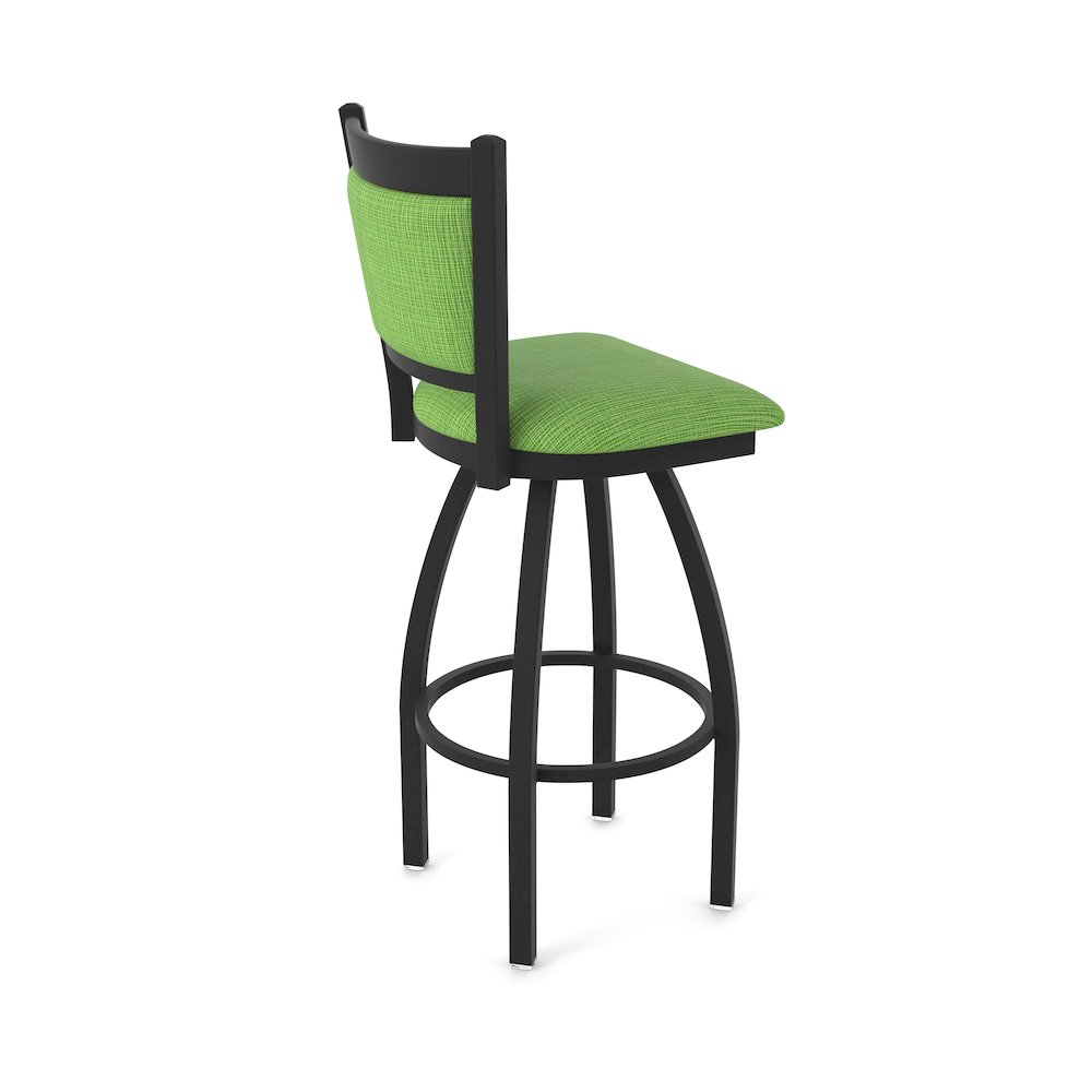 Swivel Counter Stool with Black Wrinkle Finish and Graph Parrot Seat and Back