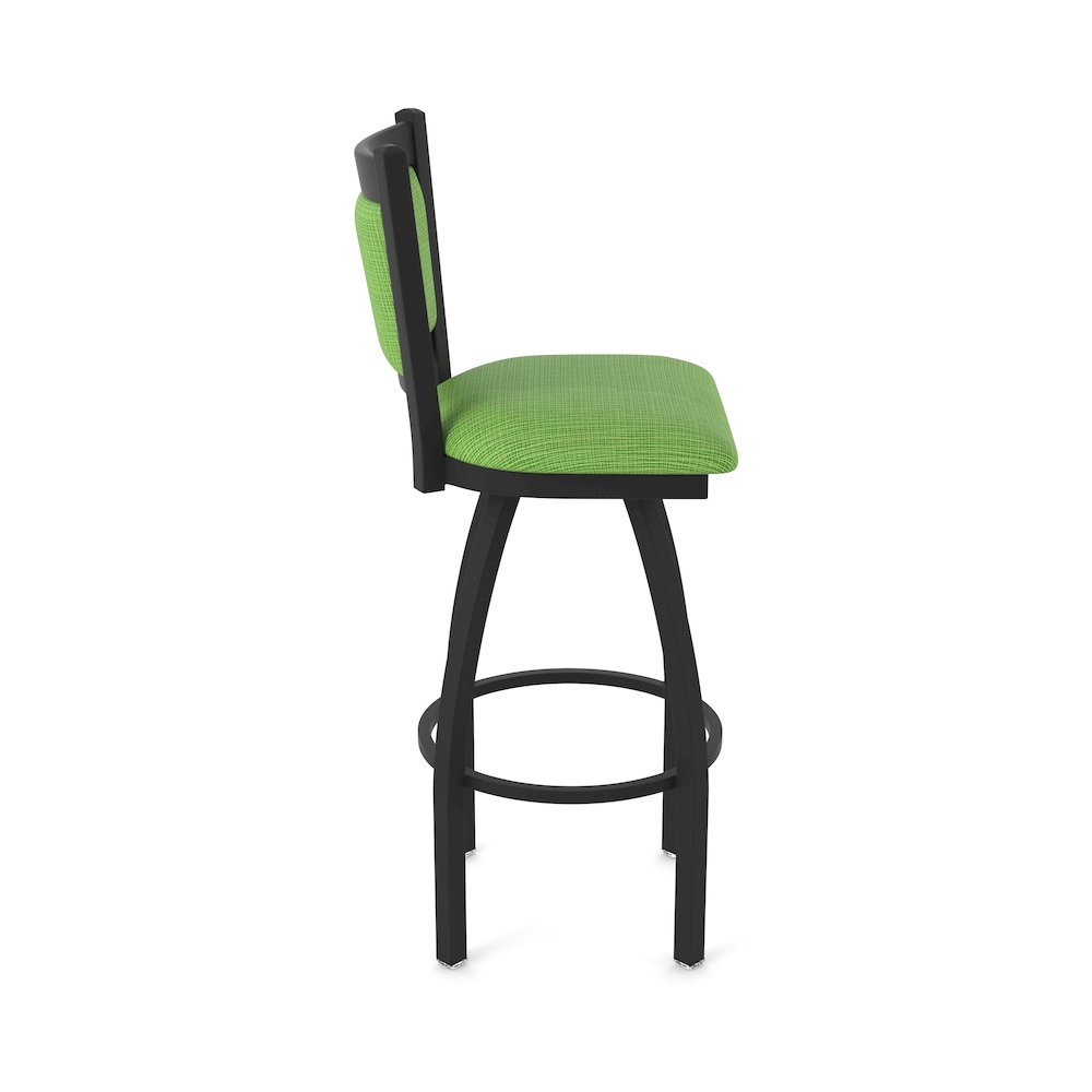 Swivel Counter Stool with Black Wrinkle Finish and Graph Parrot Seat and Back