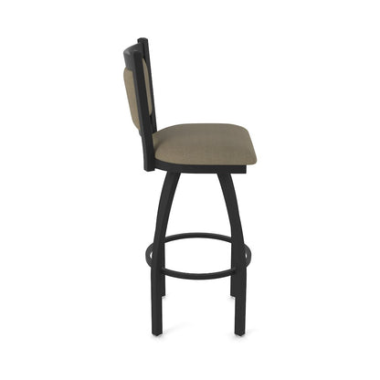 Swivel Counter Stool with Black Wrinkle Finish and Graph Cork Seat and Back