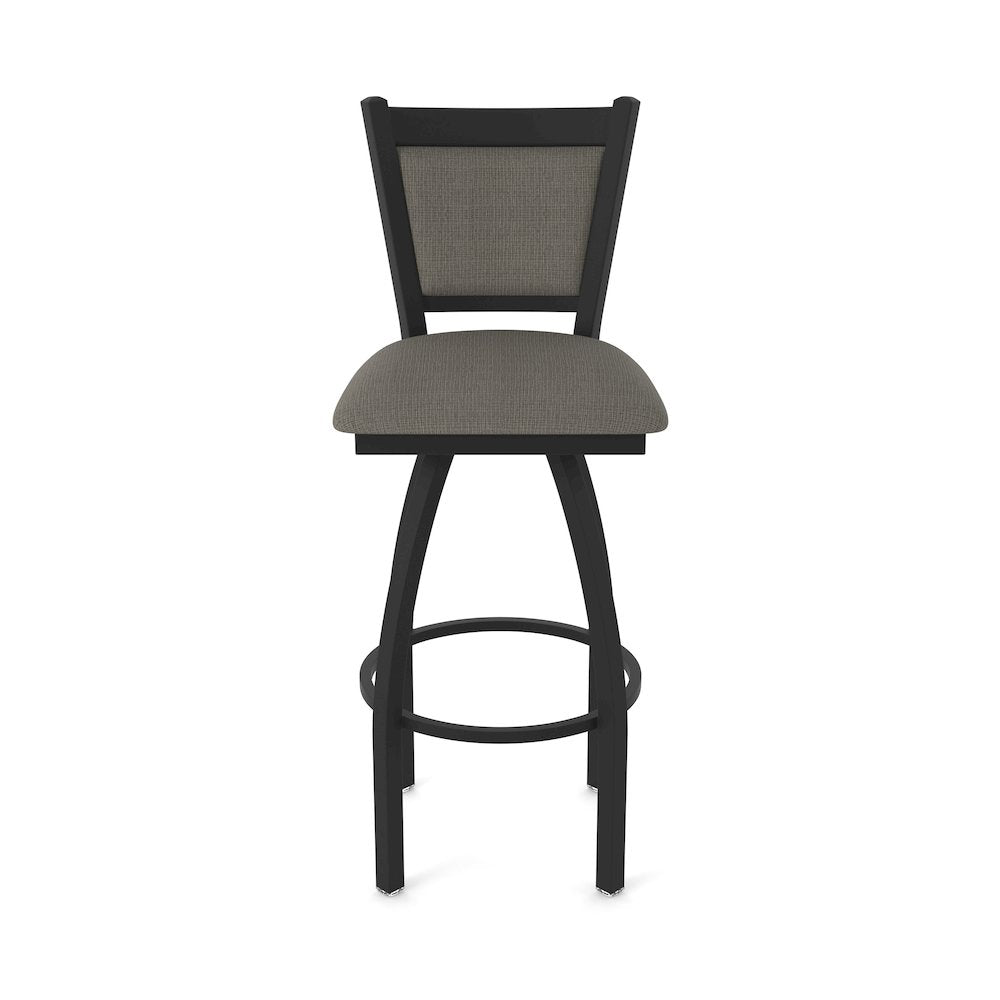 Swivel Counter Stool with Black Wrinkle Finish and Graph Chalice Seat and Back