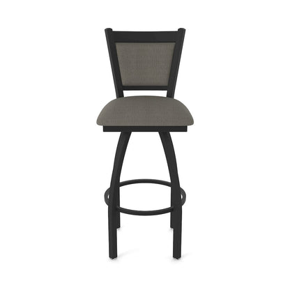 Swivel Counter Stool with Black Wrinkle Finish and Graph Chalice Seat and Back