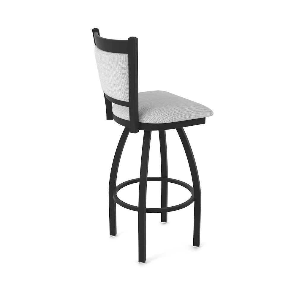 Swivel Counter Stool with Black Wrinkle Finish and Graph Alpine Seat and Back