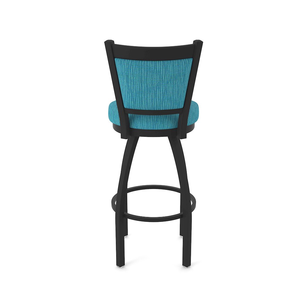 Swivel Counter Stool with Black Wrinkle Finish and Graph Tidal Seat and Back
