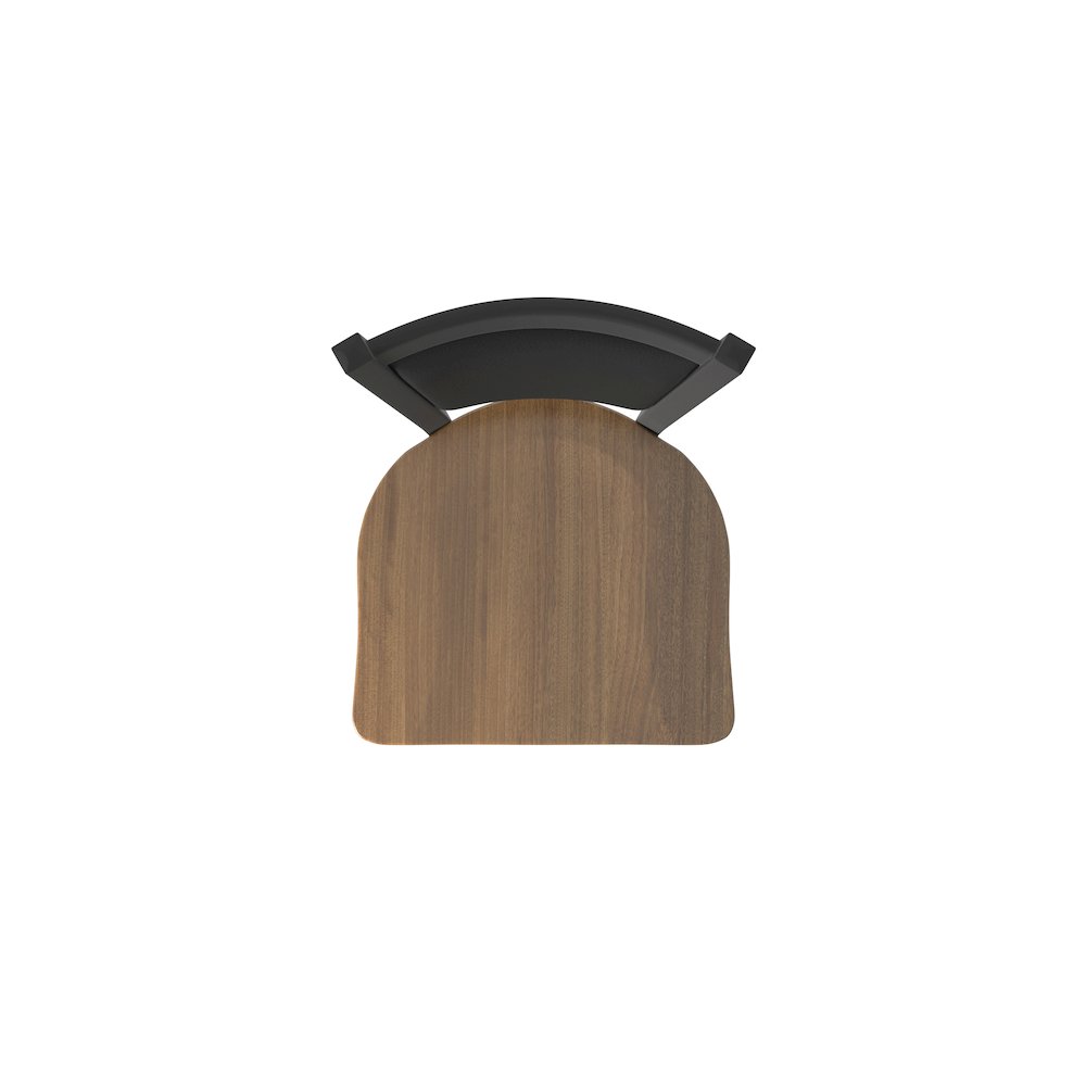 Swivel Counter Stool with Black Wrinkle Finish and Dark Maple Seat