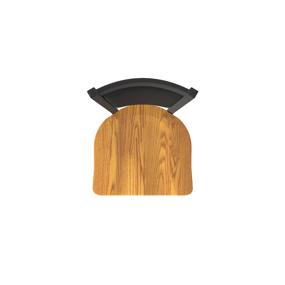 Swivel Counter Stool with Black Wrinkle Finish and Medium Oak Seat