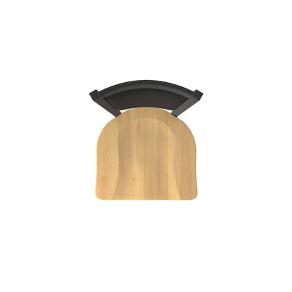 Swivel Counter Stool with Black Wrinkle Finish and Natural Maple Seat