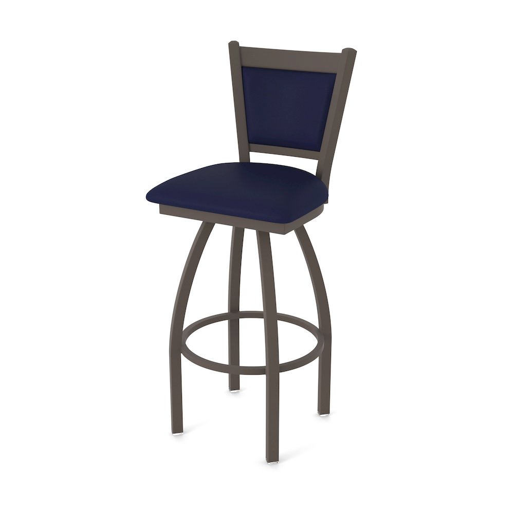 Swivel Counter Stool with Bronze Finish and Canter Twilight Seat and Back