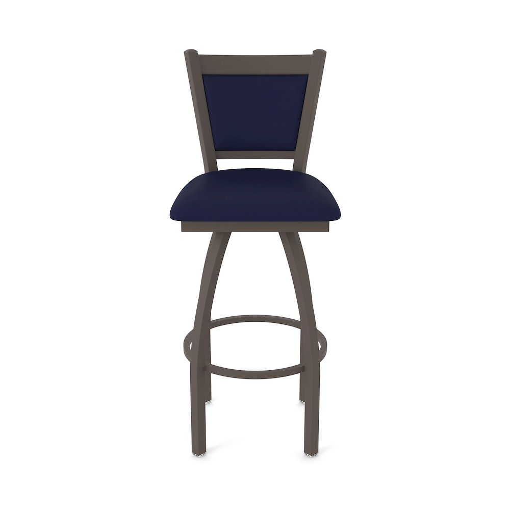 Swivel Counter Stool with Bronze Finish and Canter Twilight Seat and Back