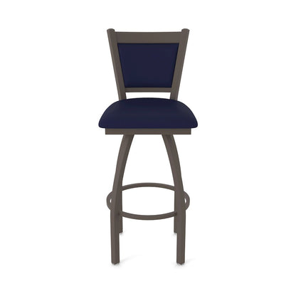 Swivel Counter Stool with Bronze Finish and Canter Twilight Seat and Back