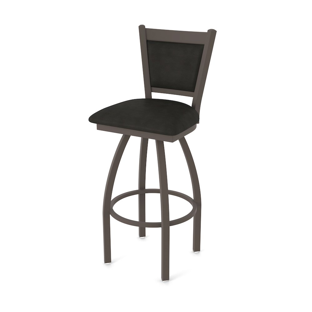 Swivel Counter Stool with Bronze Finish and Canter Espresso Seat and Back