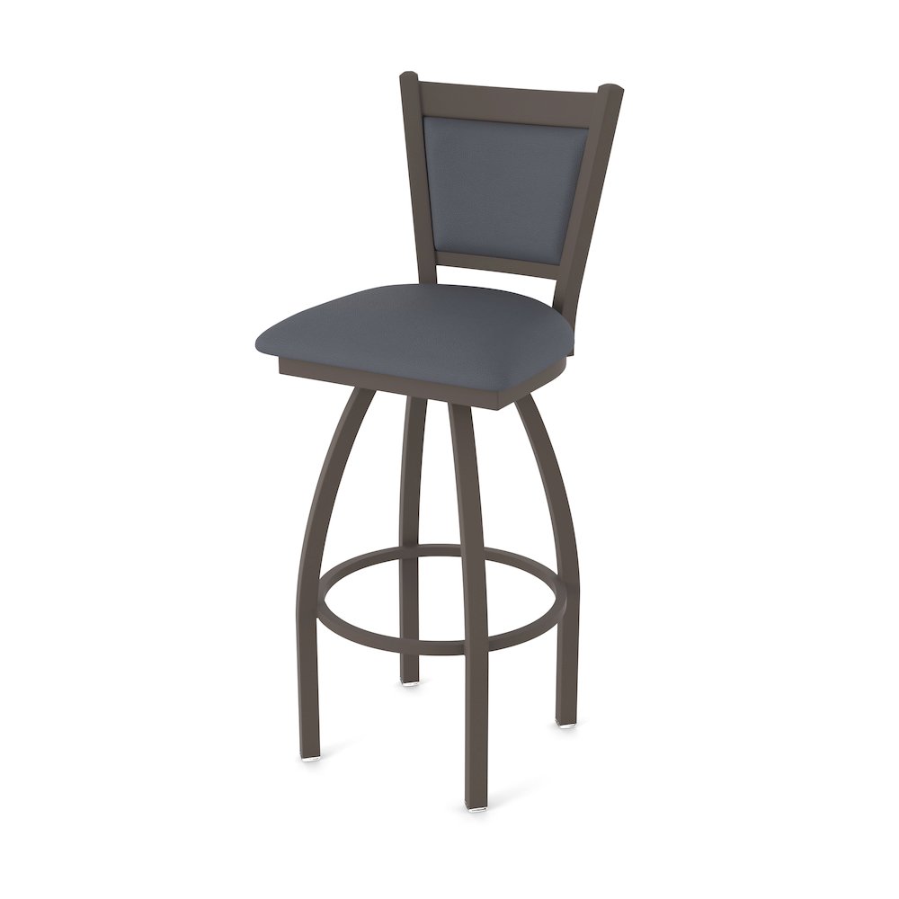 Swivel Counter Stool with Bronze Finish and Canter Storm Seat and Back