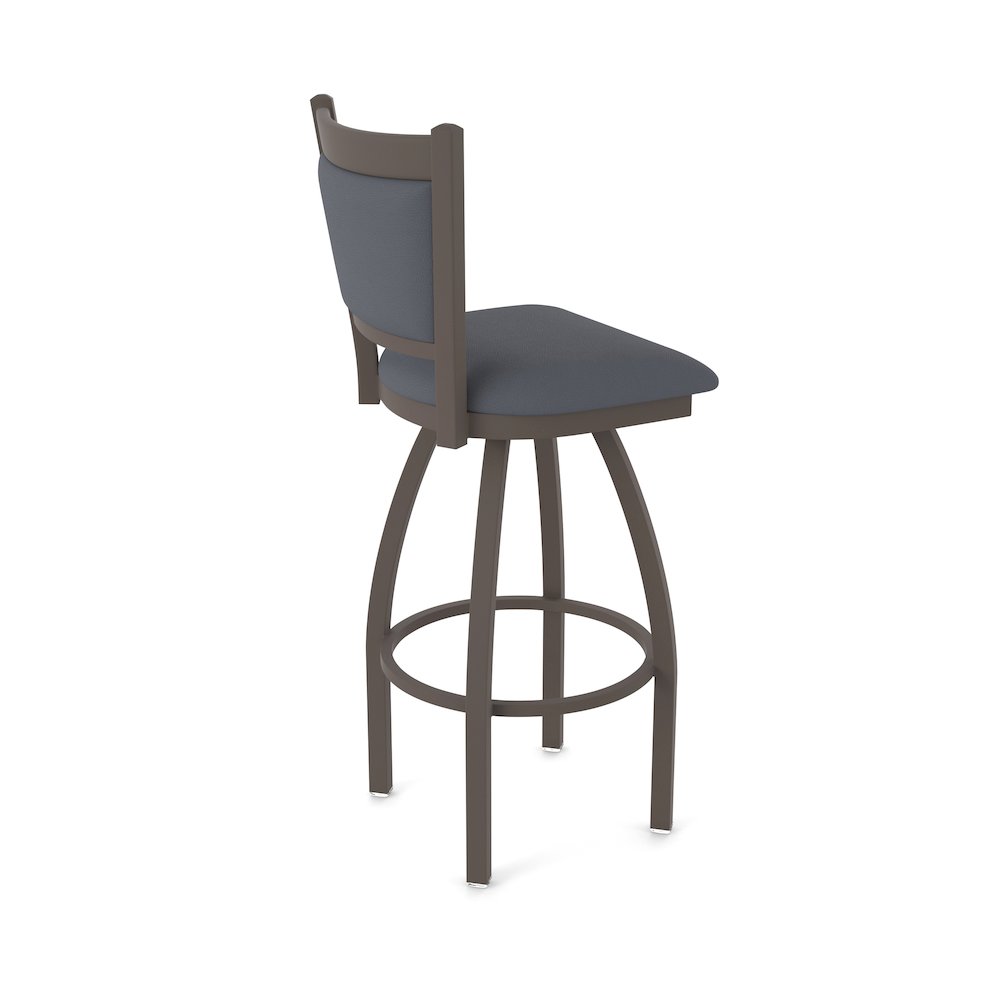Swivel Counter Stool with Bronze Finish and Canter Storm Seat and Back