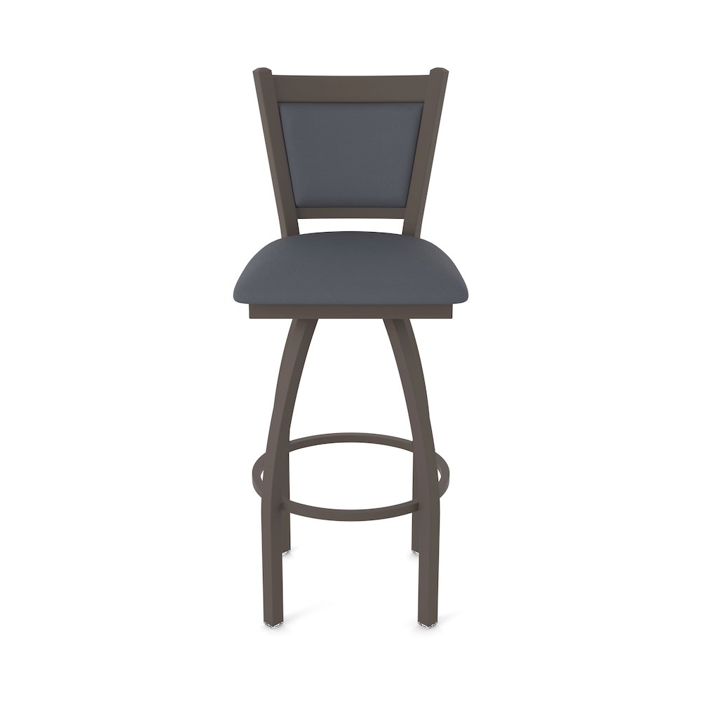 Swivel Counter Stool with Bronze Finish and Canter Storm Seat and Back