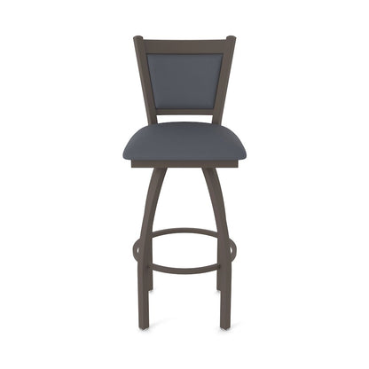 Swivel Counter Stool with Bronze Finish and Canter Storm Seat and Back
