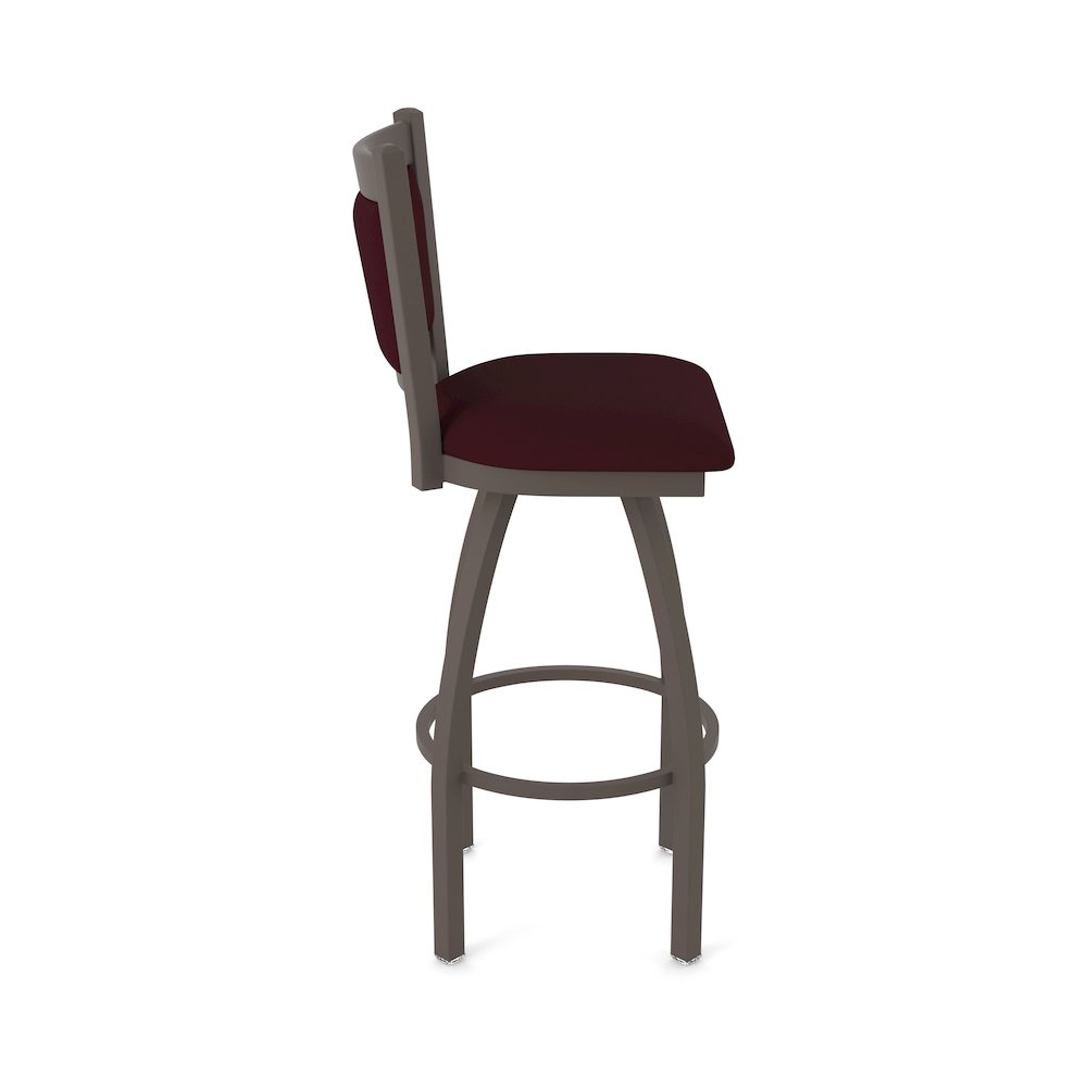Swivel Counter Stool with Bronze Finish and Canter Bordeaux Seat and Back