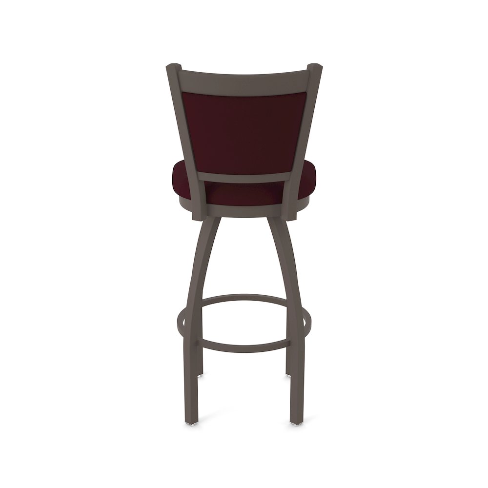 Swivel Counter Stool with Bronze Finish and Canter Bordeaux Seat and Back