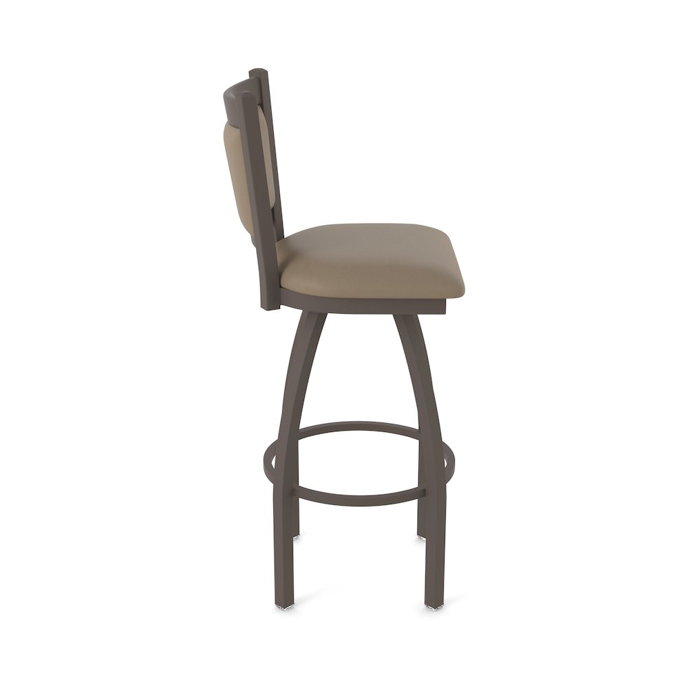 Swivel Counter Stool with Bronze Finish and Canter Earth Seat and Back