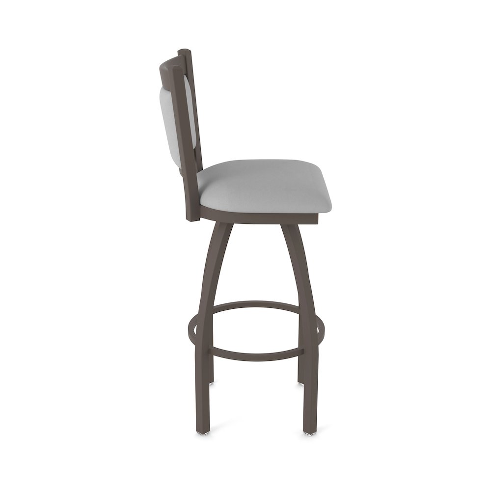 Swivel Counter Stool with Bronze Finish and Canter Folkstone Grey Seat and Back