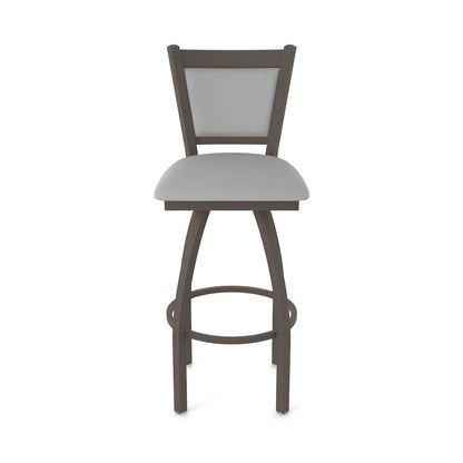 Swivel Counter Stool with Bronze Finish and Canter Folkstone Grey Seat and Back