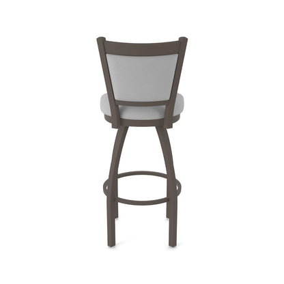 Swivel Counter Stool with Bronze Finish and Canter Folkstone Grey Seat and Back
