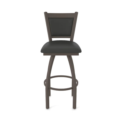 Swivel Counter Stool with Bronze Finish and Canter Iron Seat and Back