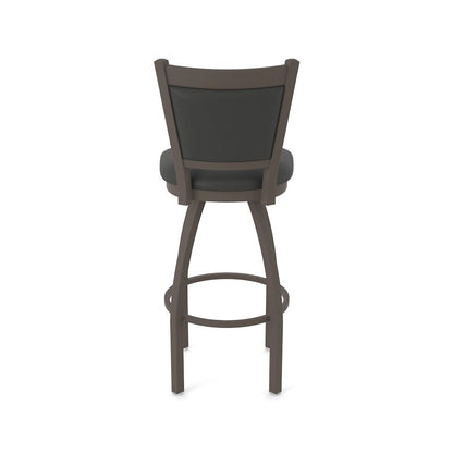 Swivel Counter Stool with Bronze Finish and Canter Iron Seat and Back