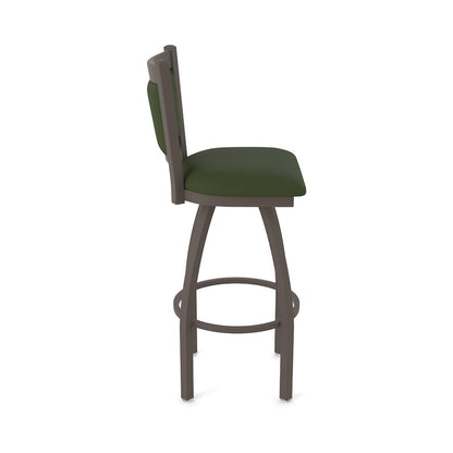 Swivel Counter Stool with Bronze Finish and Canter Pine Seat and Back