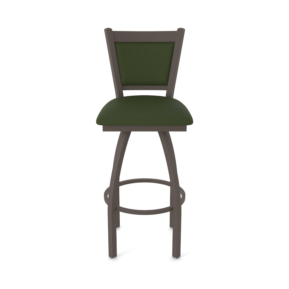 Swivel Counter Stool with Bronze Finish and Canter Pine Seat and Back