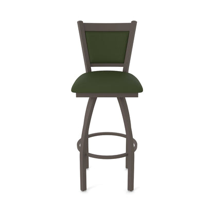 Swivel Counter Stool with Bronze Finish and Canter Pine Seat and Back