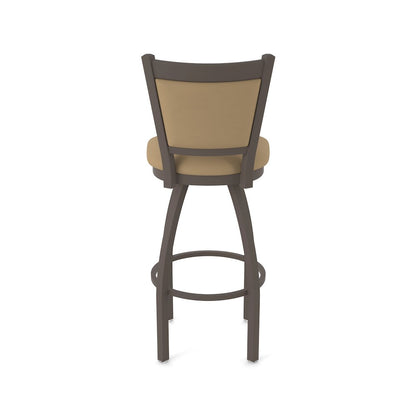 Swivel Counter Stool with Bronze Finish and Canter Sand Seat and Back