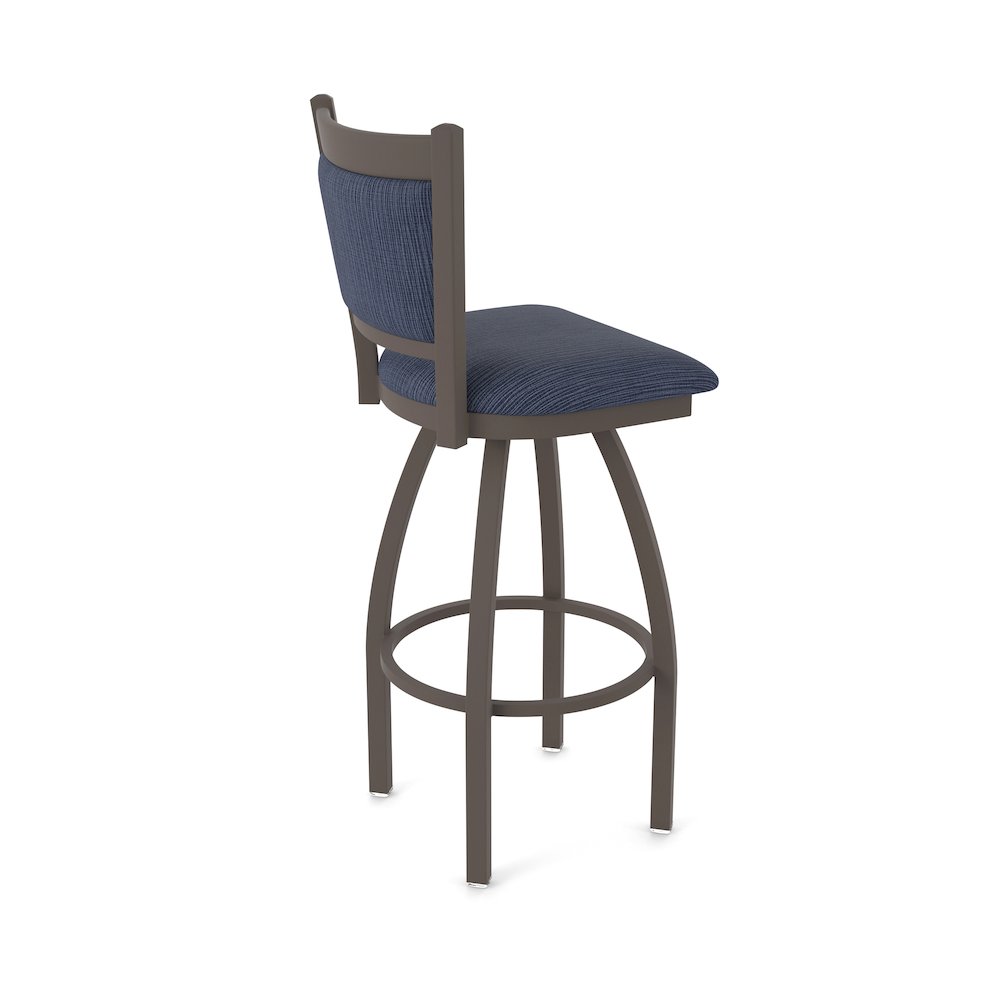 Swivel Counter Stool with Bronze Finish and Graph Anchor Seat and Back