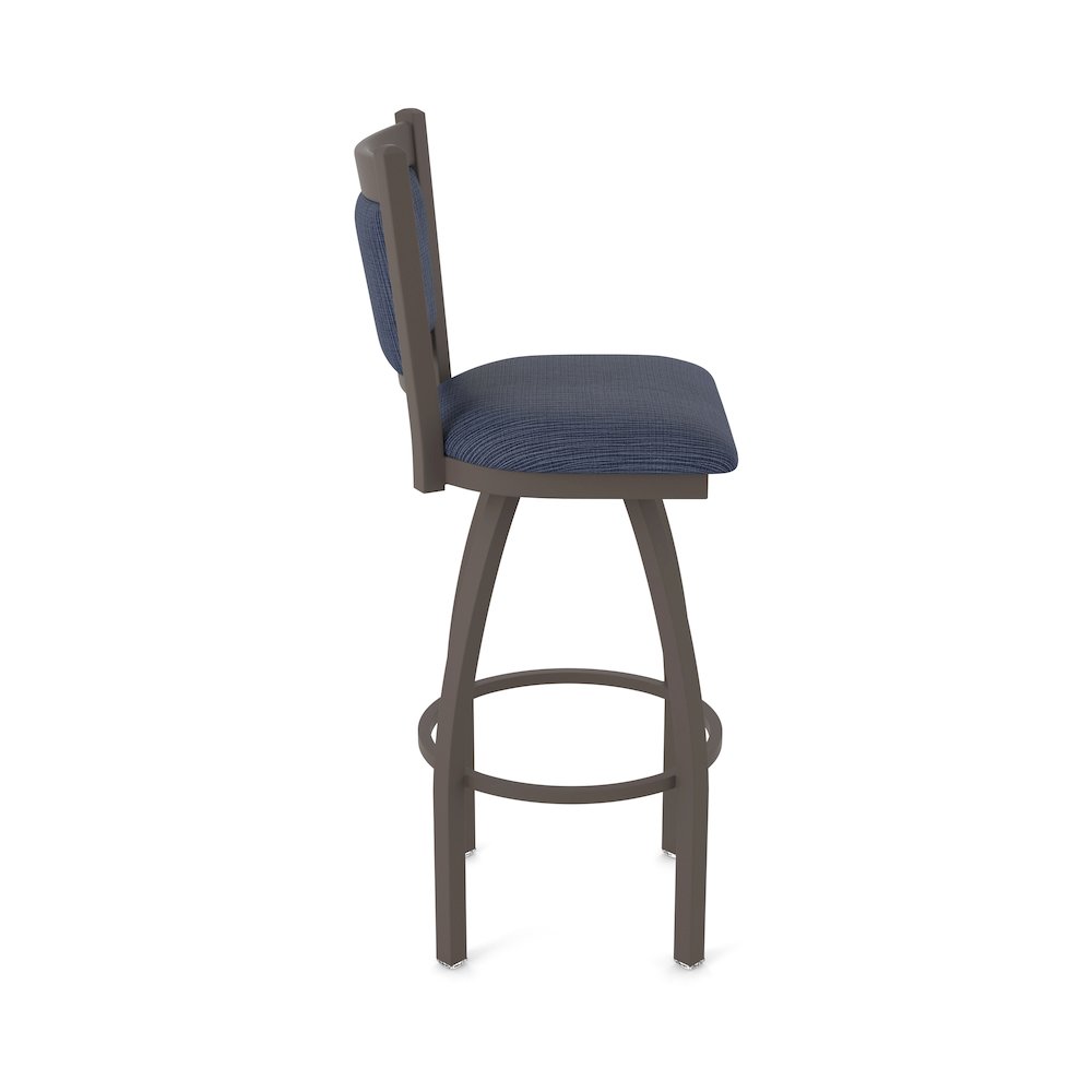 Swivel Counter Stool with Bronze Finish and Graph Anchor Seat and Back