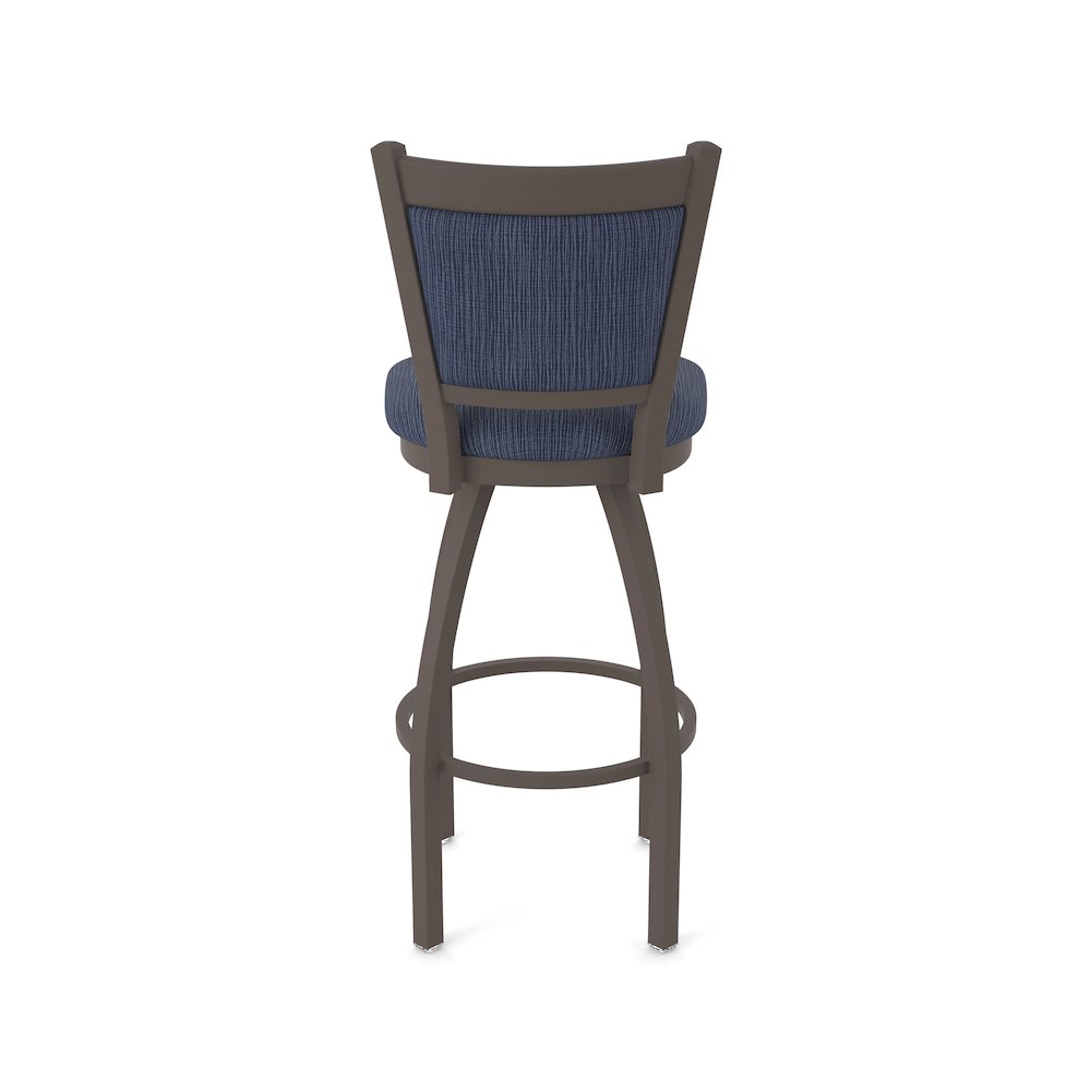 Swivel Counter Stool with Bronze Finish and Graph Anchor Seat and Back